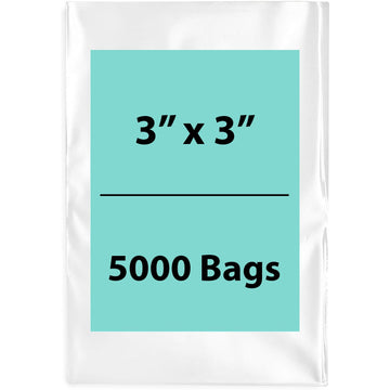 Clear Poly Bags 4 Mil size: 3 inch (width) X 3 inch (Height) Pack of 5000 Bags